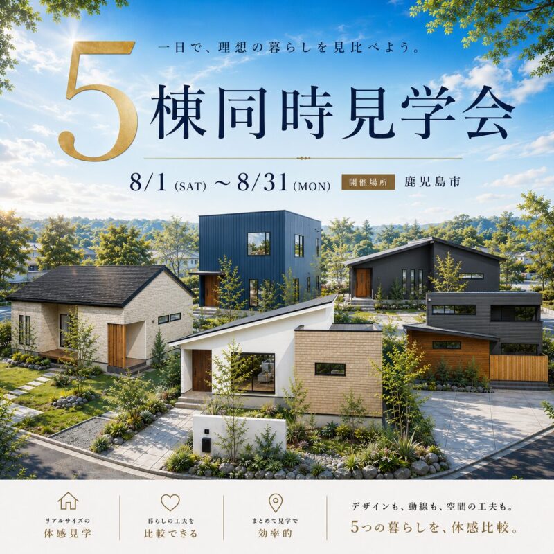 【8月常時】鹿児島市内 5棟同時見学会