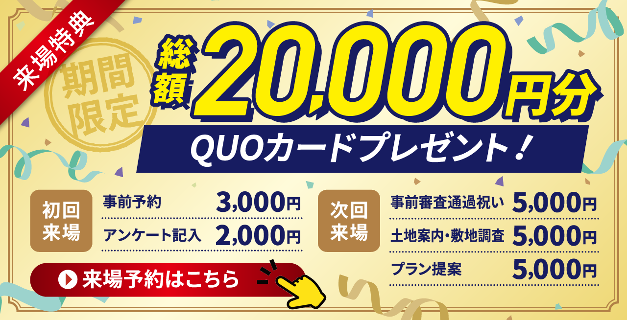 総額20000円分QUOカードプレゼント